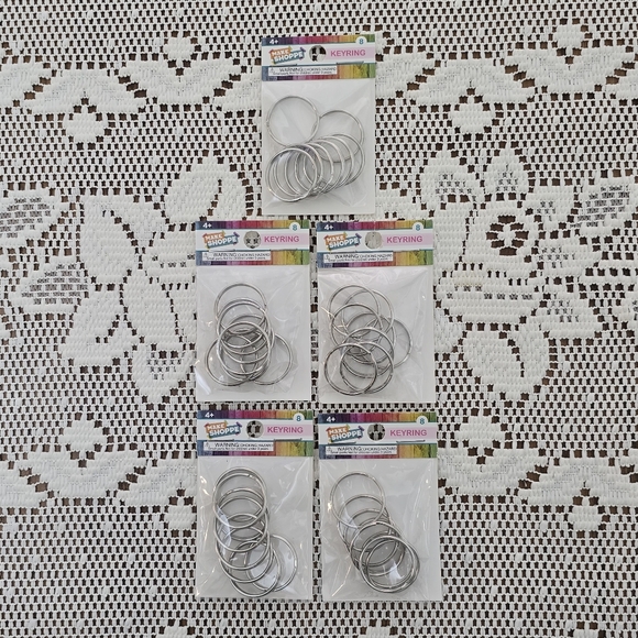 Hand Crafted Accessories - New 40pc Silver Tone Split Key Rings Handmade Jewelry Making Craft Supplies